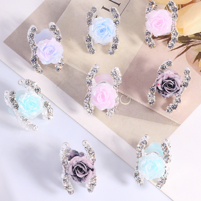 Wholesale Double C Alloy Rose Cute Straight Hole Loose Beads Beaded DIY Mobile Phone Chain Key Chain Bag Chain Jewelry Aessories