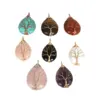 Wholesale Vintage Style Water Droplets Natural Stone Handmade Pendant Necklace 1 Piece