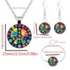Wholesale Peace logo pattern necklace suit women's cross-border European and American fashion silver bracelet earrings jewelry three-piece set