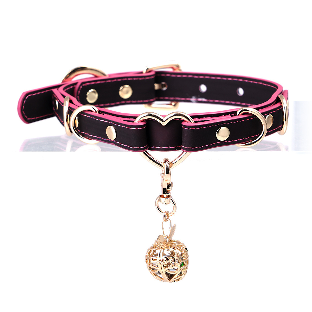 Wholesale coscreepy temperature-sensitive discoloration sp collar bell light charm QQ love collar cross-border generation explosion