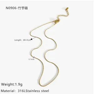Golden Bamboo Necklace / One Size