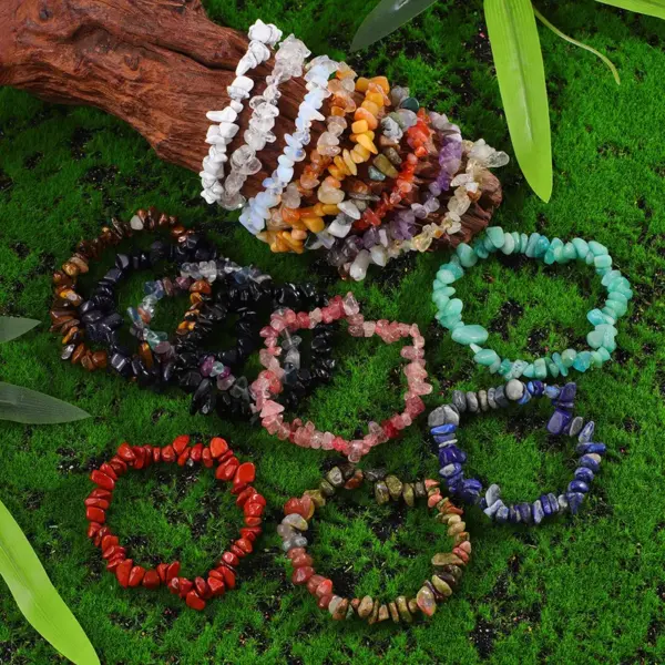 Wholesale Natural Crystal Rock Stripe Beads DIY Bracelet Jewelry Accessories Irregular Wave Pattern Ethnic Style Unisex Hand Chain