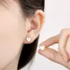 304 Stainless Steel Heart Shape PVD Coated 18K Real Gold Plated Simple Style Waterproof Non Tarnish Ear Studs