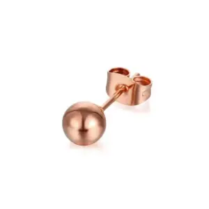 3mm Steel Ball Stud Earrings Rose Gold MS-113