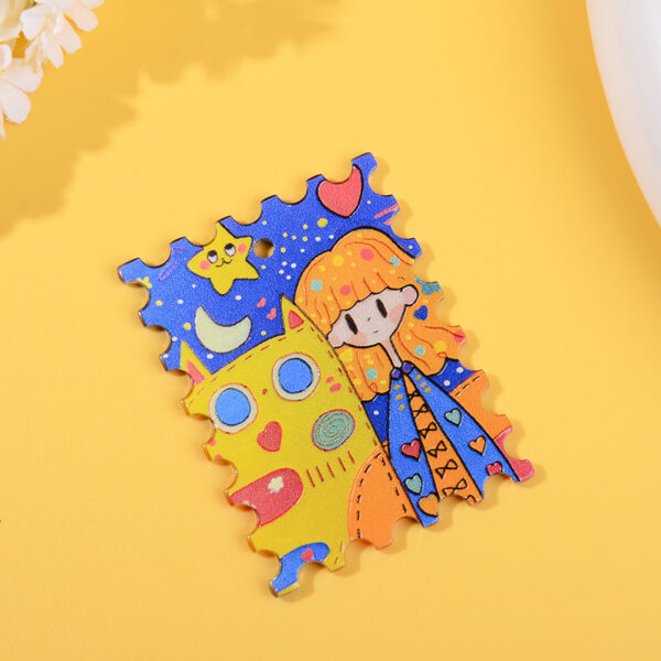 Wholesale 10pcs/pack Acrylic Printed Keychain Pendant DIY Jewelry