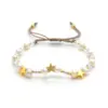 Wholesale Fashion Pentagram Heart Shape Flower Pearl Copper Beaded Plating Bracelets 1 Piece