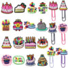 Wholesale Random 50pcs Birthday Cake Paper Clip Bookmark