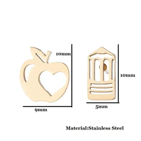 PVD Coated Real Gold Plated Ft Stainless Steel Retro Waterproof Non Tarnish Ear Studs