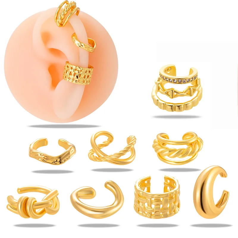 Wholesale 1 Piece Vintage Style Solid Color Plating Copper Ear Studs