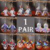 oly-d38fb807ed8861c4aaee4a9443f57b50 Wholesale Cross-Border New Thanksgiving Turkey Halloween Pumpkin Skull Pendant Earrings Acrylic Party Earrings Gift