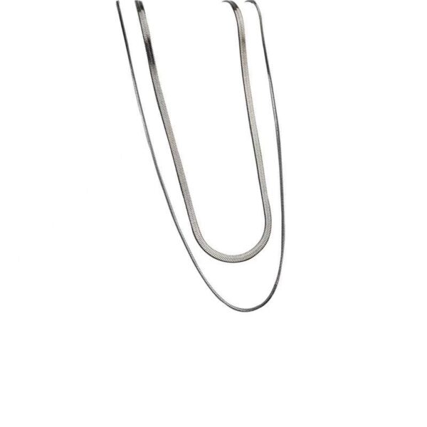 Wholesale Simple Double Layer Stacked Necklace for Women Ins Trendy Personalized Hip-Hop European and American Snake Bone Chain Elegant Internet Celebrity Short Clavicle Chain