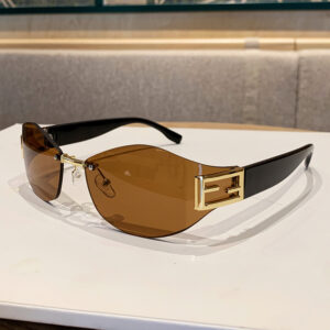 Wholesale Retro Frameless Oval Curved Sunglasses Y2K Metal Ins Sunglasses Women's Hot Girls Sunglasses Street Photography Future Style