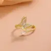 Wholesale Retro Heart Open Ring Female Fashion Geometric Butterfly Copper Ring