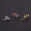 Wholesale Ear Cartilage Rings & Studs Fashion Snake Copper Plating Artificial Gemstones