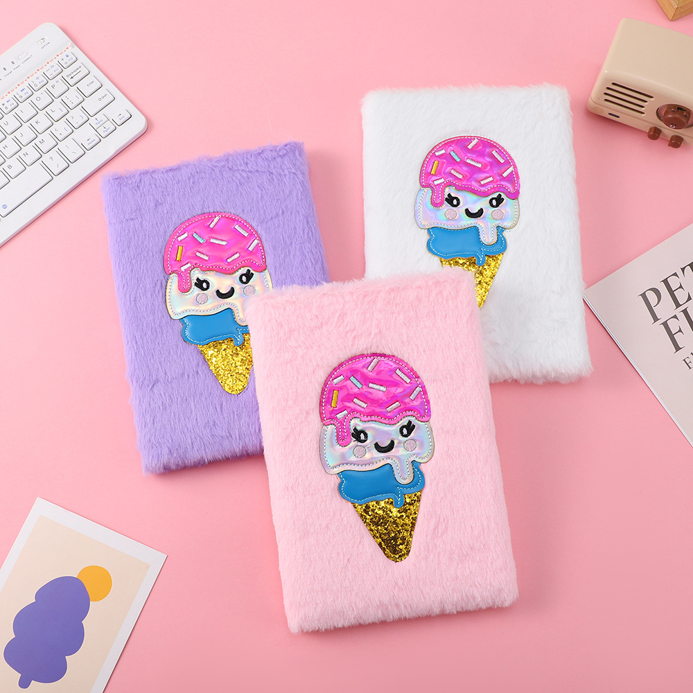 Wholesale Cartoon Ice Cream Stued Notebook Diary Chilen's Handmade DIY