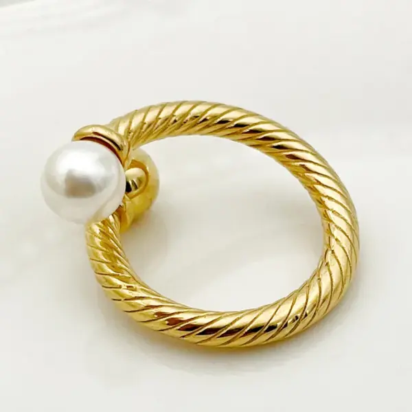 Wholesale PVD Coated Real Gold Plated 14K Gold Solid Color 304 Stainless Steel Roman Style Commute Waterproof Non Tarnish Rings