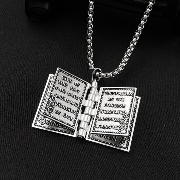 Wholesale European and American jewelry Gothic style flip Bible book cross necklace men and women all-match fried street creative necklace