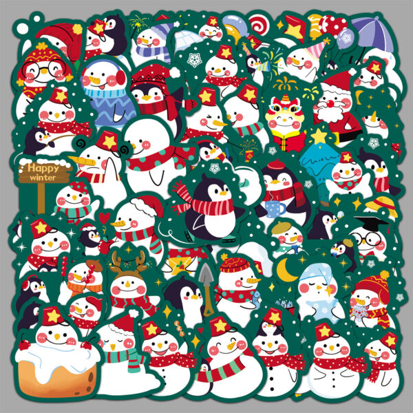 Wholesale 50pcs/pack Snowman Graffiti Stickers