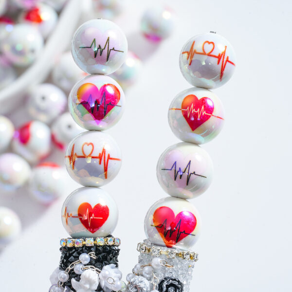 Wholesale Valentine's Day Love ECG Acrylic Beads