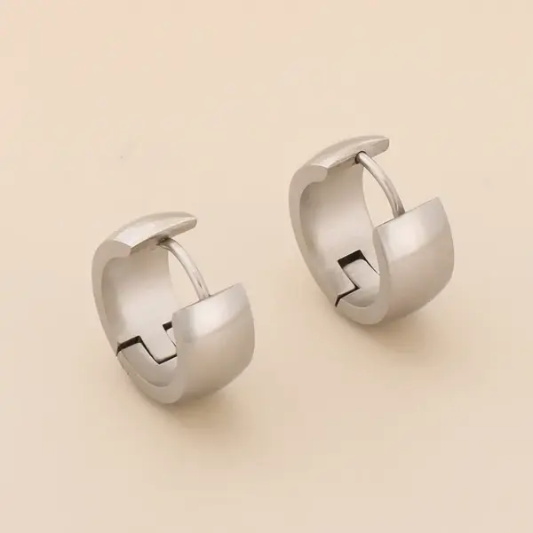 Wholesale 304 Stainless Steel Geometric PVD Coated 18K Real Gold Plated Basic Waterproof Non Tarnish Hoop Earrings