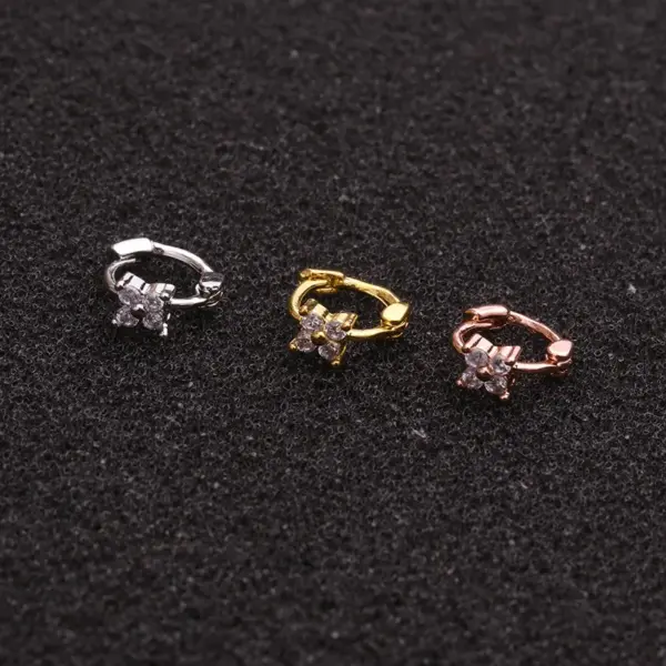 Ear Cartilage Rings & Studs Flower Copper Zircon
