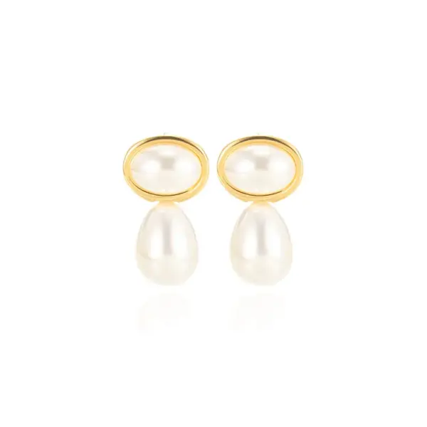 Wholesale 304 Stainless Steel Star Flower Bow Knot PVD Coated Imitation Pearl Zircon 18K Real Gold Plated Elegant Classic Style Waterproof Non Tarnish Ear Studs