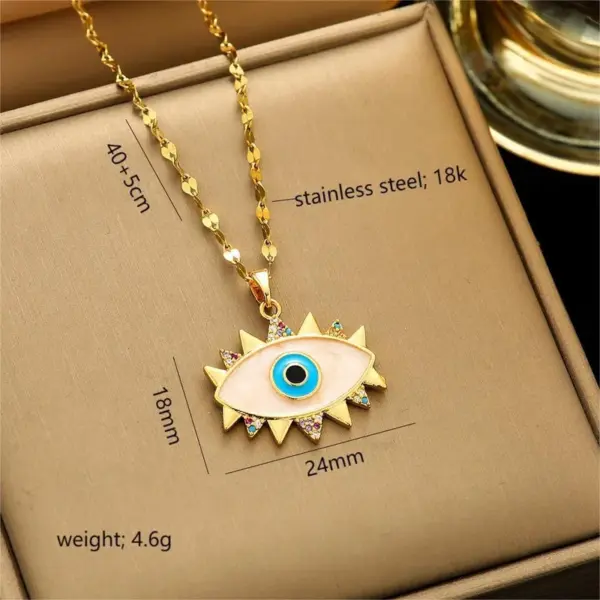 Wholesale Jewelry Casual Simple Style Devil's Eye Palm Heart Shape Titanium Steel Copper Zircon Plating Inlay Rings Earrings Necklace