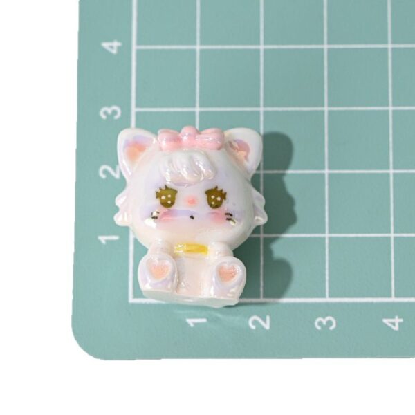 Wholesale Color-plated 3D cat beaded overalls