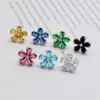 Wholesale 1 Pair Simple Style Flower Plating Inlay Copper Zircon White Gold Plated Ear Studs