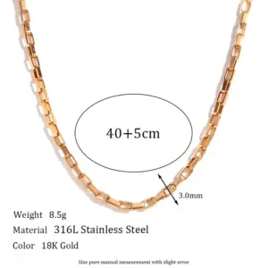 3mm Length Keel Chain-Gold Necklace