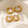 Wholesale 1 Pair Simple Style Circle Plating 304 Stainless Steel Stainless Steel Earrings
