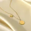 Wholesale Jewelry Star Stainless Steel Titanium Steel PVD Coated Plating Pendant Necklace