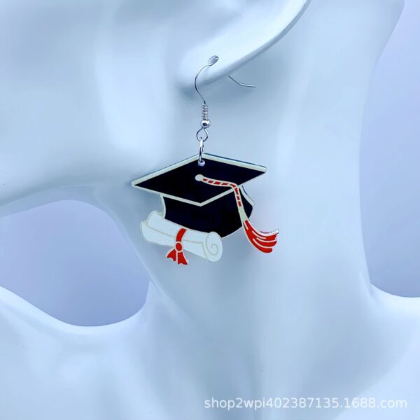 Wholesale DIY Campus Style Graduation Season Bachelor's Cap Earring Accessories