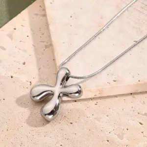 X Necklace (Steel Color) / Length: 450mm / 1 Strand/Package