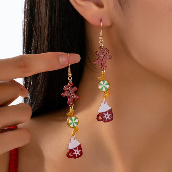 Wholesale Christmas tree gingerbread man earrings