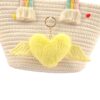 Wholesale Love Wings Fur Ball Keychain Pendant Heart-shaped Plush Girl's Accessories Cute Peach Heart Bag Key Pendant