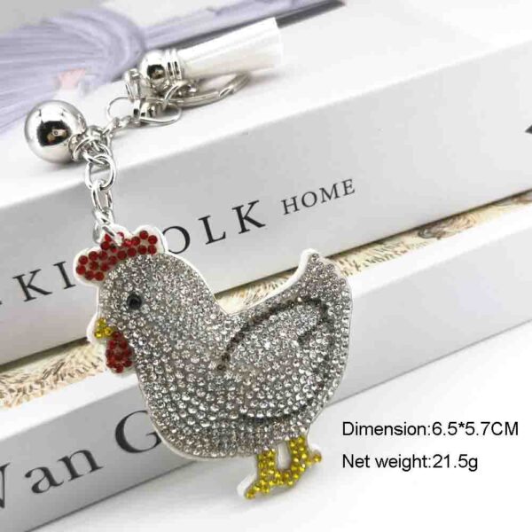 Wholesale Diamond studded hen keychain