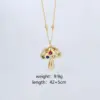 Wholesale Jewelry Cute IG Style Ladybugs Mushroom Copper Zircon 18K Gold Plated Plating Inlay Pendant Necklace