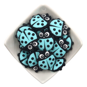 Ladybug [silicone beads] blue