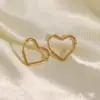 Wholesale Romantic Heart Shape Gold Plated 304 Stainless Steel PVD Coated Earrings