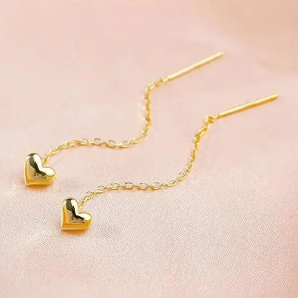 Wholesale PVD Coated 18K Gold Plated Heart 304 Stainless Steel Luxurious Waterproof Non Tarnish Earrings