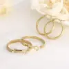Wholesale 304 Stainless Steel Solid Color PVD Coated 18K Real Gold Plated Casual Simple Style Waterproof Non Tarnish Plating Hoop Earrings