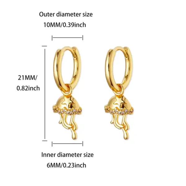 Copper Geometric PVD Coated Zircon White Gold Plated IG Style Elegant Vintage Style Hoop Earrings Drop Earrings