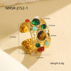 Nmsr-j152-1 tiger eye stone ring / One size fits all