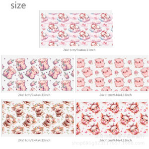 Cute pig series transparent crystal water cup waterproof sticker set (5 pieces/set)-8