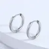 Wholesale 304 Stainless Steel Stainless Steel Round Simple Style Silver Hoop Earrings