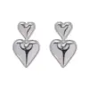 1 Pair IG Style Basic Streetwear Heart Shape Plating 304 Stainless Steel Stainless Steel Earrings