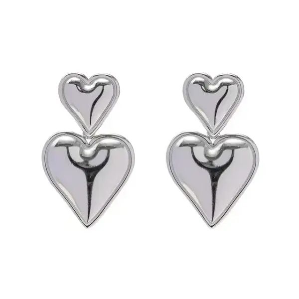 1 Pair IG Style Basic Streetwear Heart Shape Plating 304 Stainless Steel Stainless Steel Earrings