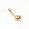 oly-d3fead166b59e873746ff90332cddf7e Wholesale 1 Piece Belly Rings Simple Style Solid Color 302 Stainless Steel 316 Stainless Steel lishing Plating Inlay Diamond 18K Gold Plated Belly Rings
