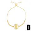 Wholesale Retro Round Virgin Mary Copper 18k Gold Plated Zircon Bracelets In Bulk